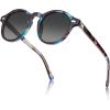 imageCARFIA Round Acetate Small Face Polarized Sunglasses for Women Fashion Retro Sun Glasses CA52661 Blue Tortoise Frame Grey Gradient Lenses