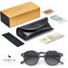 imageCARFIA Round Acetate Small Face Polarized Sunglasses for Women Fashion Retro Sun Glasses CA52661 Blue Tortoise Frame Grey Gradient Lenses