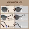 imageCARFIA Round Acetate Small Face Polarized Sunglasses for Women Fashion Retro Sun Glasses CA52661 Blue Tortoise Frame Grey Gradient Lenses