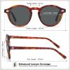 imageCARFIA Round Acetate Small Face Polarized Sunglasses for Women Fashion Retro Sun Glasses CA52662 Coffee Tortoise Frame Grey Lenses