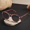 imageCARFIA Round Acetate Small Face Polarized Sunglasses for Women Fashion Retro Sun Glasses CA52662 Coffee Tortoise Frame Grey Lenses