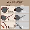 imageCARFIA Round Acetate Small Face Polarized Sunglasses for Women Fashion Retro Sun Glasses CA52662 Coffee Tortoise Frame Grey Lenses