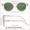 imageCARFIA Round Acetate Small Face Polarized Sunglasses for Women Fashion Retro Sun Glasses CA52663 Clear Tea Frame Green Lenses