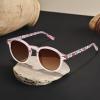imageCARFIA Round Acetate Small Face Polarized Sunglasses for Women Fashion Retro Sun Glasses CA52664 Crystal Pink Frame Brown Gradient Lenses