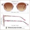 imageCARFIA Round Acetate Small Face Polarized Sunglasses for Women Fashion Retro Sun Glasses CA52664 Crystal Pink Frame Brown Gradient Lenses