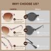 imageCARFIA Round Acetate Small Face Polarized Sunglasses for Women Fashion Retro Sun Glasses CA52664 Crystal Pink Frame Brown Gradient Lenses