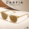 imageCARFIA Small Face Acetate Polarized Sunglasses for Women UV Protection Retro Trendy Eyewear Metal Bridge Brow Ladies Sunnies2 Champagne Frame Brown Lens