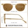 imageCARFIA Small Face Acetate Polarized Sunglasses for Women UV Protection Retro Trendy Eyewear Metal Bridge Brow Ladies Sunnies2 Champagne Frame Brown Lens