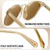 imageCARFIA Small Face Acetate Polarized Sunglasses for Women UV Protection Retro Trendy Eyewear Metal Bridge Brow Ladies Sunnies2 Champagne Frame Brown Lens