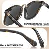 imageCARFIA Small Face Acetate Polarized Sunglasses for Women UV Protection Retro Trendy Eyewear Metal Bridge Brow Ladies Sunnies21 Yellow Tortoise Frame Grey Lens