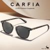 imageCARFIA Small Face Acetate Polarized Sunglasses for Women UV Protection Retro Trendy Eyewear Metal Bridge Brow Ladies Sunnies21 Yellow Tortoise Frame Grey Lens