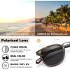 imageCARFIA Small Face Acetate Polarized Sunglasses for Women UV Protection Retro Trendy Eyewear Metal Bridge Brow Ladies Sunnies21 Yellow Tortoise Frame Grey Lens