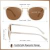 imageCARFIA Small Face Acetate Polarized Sunglasses for Women UV Protection Retro Trendy Eyewear Metal Bridge Brow Ladies Sunnies3 Light Pink Frame Brown Lens