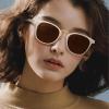 imageCARFIA Small Face Acetate Polarized Sunglasses for Women UV Protection Retro Trendy Eyewear Metal Bridge Brow Ladies Sunnies3 Light Pink Frame Brown Lens