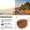imageCARFIA Small Face Acetate Polarized Sunglasses for Women UV Protection Retro Trendy Eyewear Metal Bridge Brow Ladies Sunnies3 Light Pink Frame Brown Lens