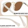 imageCARFIA Small Face Acetate Polarized Sunglasses for Women UV Protection Retro Trendy Eyewear Metal Bridge Brow Ladies Sunnies3 Light Pink Frame Brown Lens