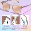 imageCARFIA Small Face Acetate Polarized Sunglasses for Women UV Protection Retro Trendy Eyewear Metal Bridge Brow Ladies Sunnies31 Iridescent Tortoise Frame Pink Mirror