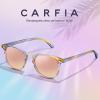 imageCARFIA Small Face Acetate Polarized Sunglasses for Women UV Protection Retro Trendy Eyewear Metal Bridge Brow Ladies Sunnies31 Iridescent Tortoise Frame Pink Mirror