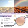 imageCARFIA Small Face Acetate Polarized Sunglasses for Women UV Protection Retro Trendy Eyewear Metal Bridge Brow Ladies Sunnies31 Iridescent Tortoise Frame Pink Mirror