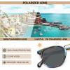 imageCARFIA Small Face Acetate Polarized Sunglasses for Women UV Protection Retro Trendy Eyewear Metal Bridge Brow Ladies Sunnies4 Blue Tortoise Frame Grey Lens