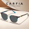 imageCARFIA Small Face Acetate Polarized Sunglasses for Women UV Protection Retro Trendy Eyewear Metal Bridge Brow Ladies Sunnies4 Blue Tortoise Frame Grey Lens