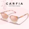 imageCARFIA Small Face Acetate Polarized Sunglasses for Women UV Protection Retro Trendy Eyewear Metal Bridge Brow Ladies Sunnies5 Pink Tortoise Frame Pink Mirror