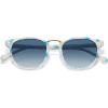 imageCARFIA Small Face Acetate Polarized Sunglasses for Women UV Protection Retro Trendy Eyewear Metal Bridge Brow Ladies Sunnies7 Blue White Marble Tortoise Frame Gradient Blue Lens