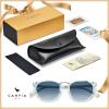 imageCARFIA Small Face Acetate Polarized Sunglasses for Women UV Protection Retro Trendy Eyewear Metal Bridge Brow Ladies Sunnies7 Blue White Marble Tortoise Frame Gradient Blue Lens