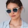 imageCARFIA Small Face Acetate Polarized Sunglasses for Women UV Protection Retro Trendy Eyewear Metal Bridge Brow Ladies Sunnies7 Blue White Marble Tortoise Frame Gradient Blue Lens