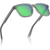 W: Matte Transparent Gray Frame Green Lenses