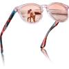 imageCARFIA Retro Womens Sunglasses Polarized Oval Acetate Durable 5Barrel Hinges UV400 Protection Shades2butterfly Frame Pink Mirror