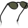 imageCARFIA Round Acetate Mens Sunglasses Polarized UV Protection Classic Retro Sun Glasses CA5289L8 Classic Black Frame Green Lens