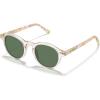 imageCARFIA Round Acetate Small Face Polarized Sunglasses for Women Fashion Retro Sun Glasses CA52663 Clear Tea Frame Green Lenses