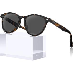 imageCARFIA Retro Womens Sunglasses Polarized Oval Acetate Durable 5Barrel Hinges UV400 Protection Shades4tortoise Frame Grey Lens
