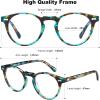 imageCARFIA Acetate Frame Round Blue Light Blocking Glasses for Women Anti Eye Eyestrain Computer Gaming GlassesFlowers Frame