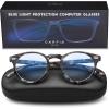 imageCARFIA Acetate Frame Round Blue Light Blocking Glasses for Women Anti Eye Eyestrain Computer Gaming GlassesFlowers Frame