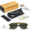 imageCARFIA Acetate Polarized Mens Sunglasses  Pilot Design UV Protection CA53551 Striped Frame Green Lens