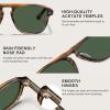 imageCARFIA Acetate Polarized Mens Sunglasses  Pilot Design UV Protection CA53551 Striped Frame Green Lens