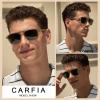 imageCARFIA Acetate Polarized Mens Sunglasses  Pilot Design UV Protection CA53553 Transparent Light Brown Frame Green Lens
