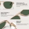 imageCARFIA Acetate Polarized Mens Sunglasses  Pilot Design UV Protection CA53553 Transparent Light Brown Frame Green Lens