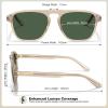 imageCARFIA Acetate Polarized Mens Sunglasses  Pilot Design UV Protection CA53553 Transparent Light Brown Frame Green Lens