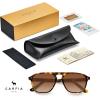 imageCARFIA Acetate Polarized Mens Sunglasses  Pilot Design UV Protection CA53554 Tortoise Frame Brown Gradient Lens