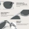 imageCARFIA Acetate Polarized Mens Sunglasses  Pilot Design UV Protection CA53555 Transparent Grey Frame Grey Lens