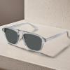 imageCARFIA Acetate Polarized Mens Sunglasses  Pilot Design UV Protection CA53555 Transparent Grey Frame Grey Lens
