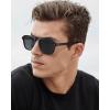 imageCARFIA Acetate Polarized Mens Sunglasses  Pilot Design UV Protection CA53556 Black Frame Grey Lens