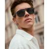 imageCARFIA Acetate Polarized Mens Sunglasses  Pilot Design UV Protection CA53556 Black Frame Grey Lens