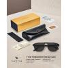 imageCARFIA Acetate Polarized Mens Sunglasses  Pilot Design UV Protection CA53556 Black Frame Grey Lens