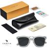 imageCARFIA Acetate Sunglasses for Men Polarized UV400 Protection CA51071 Clear Frame Grey Lens