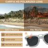 imageCARFIA Acetate Sunglasses for Men Polarized UV400 Protection CA51071 Clear Frame Grey Lens