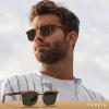imageCARFIA Acetate Sunglasses for Men Polarized UV400 Protection CA51073 Striped Frame Green Lens
